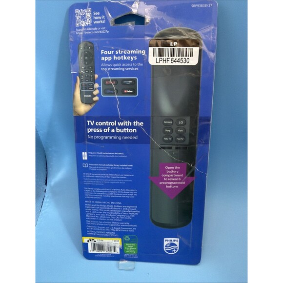 Philips One-Touch Programming Streaming Replacement Remote - Open Package - Picture 2 of 3